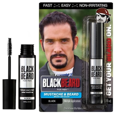 Blackbeard Formula X  Instant Hypoallergenic Temporary Beard Mustache Eyebrow and Sideburn Tint  Black 1 Pack