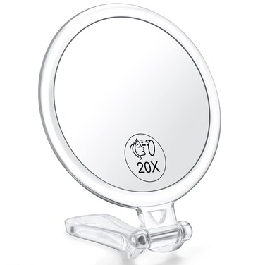 20x Magnifying Mirror Travel Handheld Mirror  2Sided with 1X 20X Magnification Adjustable Handle Portable Small Girl Women Mothers Gift