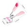 Stainless Steel Eyelash Curler with Builtin Comb Pinch PainFree Suitable for Any Eye Shapes and Sizes with 5 Silicone Refill Pads Light Pink