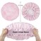 Aquior Shower Caps Reusable Shower Cap for Women Double Layer Waterproof Hair Cap Large Size for All Hair Lengthsfor Girls Spa Home Salon Use Pink Cloud