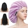 Aquior Shower CapExtra Adjustable Shower Caps for Women DoubleLayer Waterproof Reusable Hair Cap Large Size Hair Cap for All Hairfor Girls Spa BathSoft and Comfortable Purple