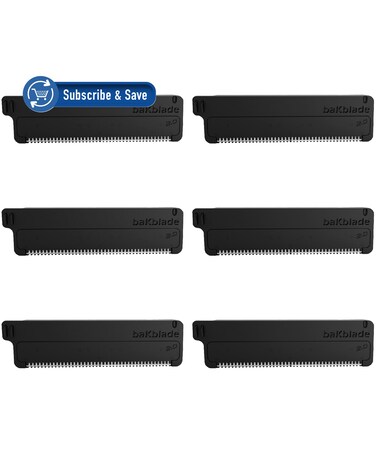 BAKblade 20 Refill Cartridges Bundle  Back Hair  Body Shaver Refill Replacement Cartridges ExtraWide Wet or Dry Disposable Razor Blades 6 Blades