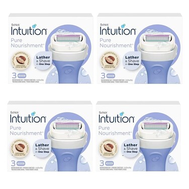 Schick Intuition Pure Nourishment with Organic Cocoa Butter 12 Cartridge Womens Razor Refills