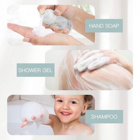 2oz Foam Pump Bottle 3PCS Empty Travel Foaming Dispenser for Hand Soap Lash Cleanser Shampoo 60ml Clear