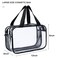 Auseibeely Clear Cosmetics Bag Toiletry Bag Large Clear Travel Bag for Toiletries Waterproof  Draining Transparent Makeup Bag Tote Bag Carry On Airport Airline Compliant Bag for Men Women