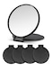 Qislee Compact Mirror Bulk Round Makeup Mirror for Purse Set of 4 Black