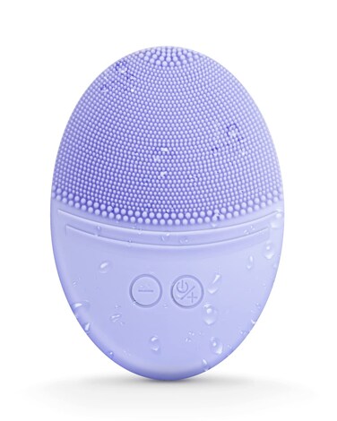 EZBASICSFacial Cleansing Brush Made with Ultra Hygienic Soft Silicone Waterproof Sonic Vibrating Face Brush for Deep Cleansing Gentle Massaging Inductive Charging Violet1 Pack5 Speed Settings