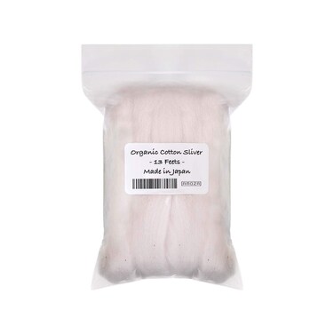 Japanese Organic Cotton Sliver 13 Feets 100 Organic Unbleached Made in Japan 1 Pack