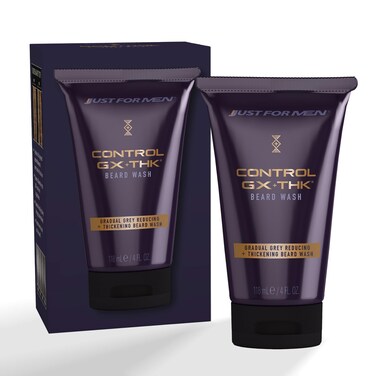 Just for MenControl GX  THK Thickening Beard Wash with Grey Reduction Alpha Keratin Helps Beard Growth Thickens Hair Up to 20 Works with Every Hair Texture 4 oz