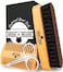 Beard Brush For Men  Beard Comb Set wMustache Scissors Grooming Kit Natural Boar Bristle Brush Dual Action Wood Comb And Travel Bag Great For Christmas Gift