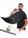 BEARD KINGBeard Bib Apron  Shaving Set for Dad  As Seen on Shark Tank  Mens Hair Catcher for Shaving  Grooming Accessories Black