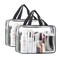HAOGUAGUA 2 Pieces Large Clear Makeup Cosmetic Toiletry Organizer Bag Clear Plastic Tote Bags Waterproof Transparent Small Clear Handbag Purse