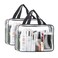 HAOGUAGUA 2 Pieces Large Clear Makeup Cosmetic Toiletry Organizer Bag Clear Plastic Tote Bags Waterproof Transparent Small Clear Handbag Purse