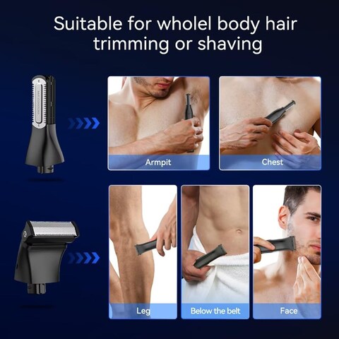 Manscape DoubleSided Body Hair Trimmer for Men 2in1 Waterproof Intimate Razor  Groomer for Pubic Groin  Ball Hair WetDry Electric Trimmer with Dual Heads