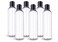 ljdeals 8 oz Clear Plastic Empty Bottles with Black Disc Top Caps Refillable Containers for Shampoo Lotions Cream and More Pack of 6 BPA Free Made in USA