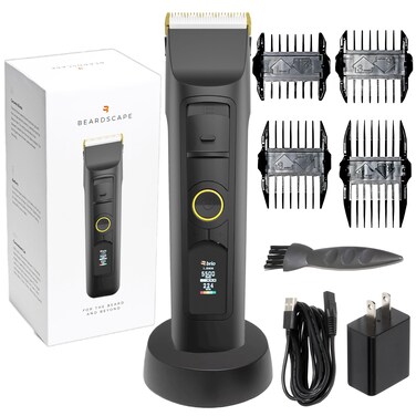 Brio Beardscape V2 Beard Trimmer for Men Hair Trimmer for Men with Low Friction Ceramic Blade Quiet Beard and Mustache Trimmer for Men Black