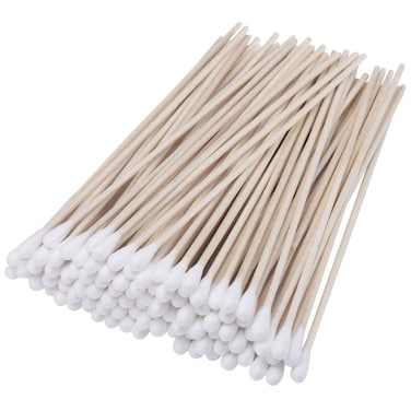 6 Cotton Swabs Wooden Handles Cotton Tipped Applicator Wood Sticks with Single Tip for Gun Cleaning Wound Clean Makeup Removal Residue Tbestmax 500