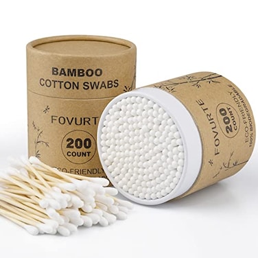 Bamboo Cotton Swabs 400 count Organic Cotton Swab Round Tips Natural Wooden Cotton Buds for Ears Double Heads Ear Sticks Travel Makeup Remover