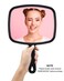Large Hand Mirror Salon Barber Hairdressing Handheld Mirror with Handle Square Black 103x74