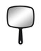 Large Hand Mirror Salon Barber Hairdressing Handheld Mirror with Handle Square Black 103x74