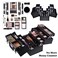 Joligrace Makeup Train Case Professional Adjustable  6 Trays Cosmetic Cases Makeup Storage Organizer Box with Lock and Compartments 14 Inch Large Black