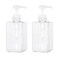 Pump Bottle Refillable Plastic Empty Lotion Soap Dispenser Liquid Container for Bathroom Shampoo and Body Wash 15oz450ml Clear 2 Pack