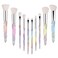Makeup Brushes Crystal Handle10pcs Premium Rainbow Color Cosmetic Brush Set for Foundation Powder Blending Eyeshadow Blush Concealer Transparent Handle