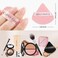 6 Pcs Triangle Powder Puff with 2 Travel Cases Setting Powder Puffs for Face Velour Makeup Puff for Loose Powder Body Powder Blender Sponge Foundation Blending Sponges Beauty Tools