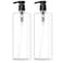 Bar5F Empty Shampoo Bottles with Pumps 2Pack 32oz1LiterLarge BPAFree PETE1 Plastic Bottle CrystalClear