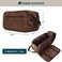 PAVILIAToiletry Bag for Men Travel Essentials Shaving Dopp Kit Mens Travel Bag Toiletries Organizer Case for Grooming PU Leather Water Resistant Cosmetic Bag Pouch Dark Brown