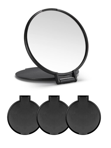 Compact Mirror Bulk Round Makeup Mirror for Purse Set of 3 26 L x 237 W Black