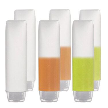 OTO6 Pack Travel Size Plastic Squeeze Bottles for Liquids 30ml1 Fl Oz TSA Approved Makeup Toiletry Cosmetic Containers