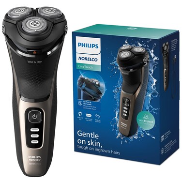 Philips Norelco CareTouch Rechargeable Wet  Dry Electric Shaver with PopUp Trimmer for Bald Men with Sensitive Skin and Scalp S324290