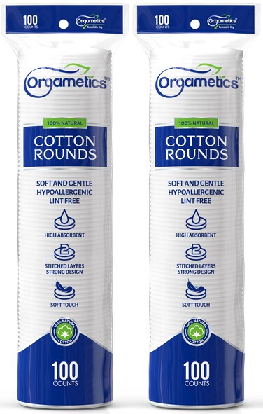Cotton Rounds 100 Natural Turkish Cotton Premium Makeup Remover and Facial Cleansing Round Pads Lint Free Hypoallergenic and Ultra Soft Luxury Quality 200 CountPack of 2