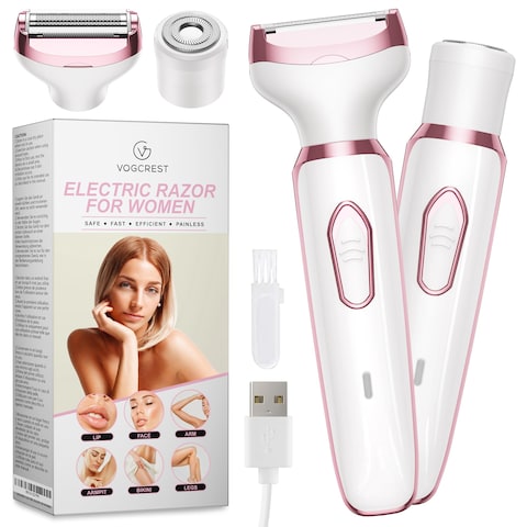 Buy Electric Razor Shaver Trimmer for Women 2 in 1 Painless Body Razors and Facial Hair Remover Rechargeable Hair Removal Kit for Face Body Leg Bikini Underarm Arm Online Carrefour UAE