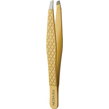 Revlon Hair Removal Tweezer Gold Series Slant Titanium Coated Diamond Particles For Maximum Grip High Precision Tweezers for Men Women  Kids Pack of 1