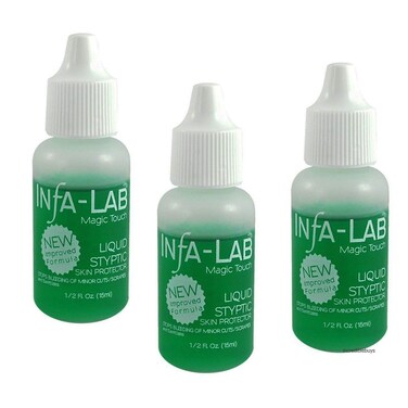 Infalab Magic Touch Liquid Styptic Skin Protector Stop Bleeding Cuts 3 pieces