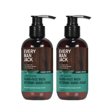 Every Man JackBeard  Face Wash  Subtle Sea Salt Fragrance  Deep Cleans Conditions and Softens Your Beard and Skin Underneath  Naturally Derived with Coconut Oil Glycerin and Coconut  67fl oz 2 Pack
