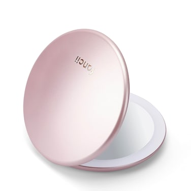 Fancii LED Lighted Travel Makeup Mirror Rechargeable with 10x1x Magnifying  3 Light Settings  Compact Portable Large 5 Wide Hand Mirror for Handbag and Purses Rose Gold