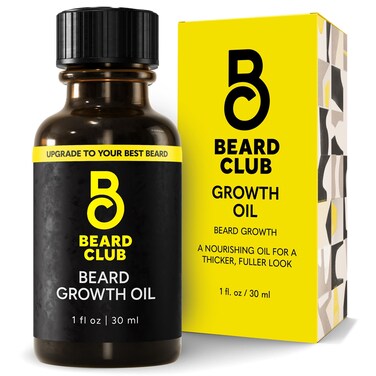 Beard Club  Beard Growth Serum with Natural Castor Coconut and Avocado to Grow a Thicker Fuller Beard Fill in Patches and Stimulate Healthier Facial Hair Growth
