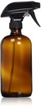 Sallys Organics 16oz Amber Glass Spray Bottle for Thieves Cleaner Essential Oils Cleaning Solutions  Plants  Refillable ChemicalResistant with Adjustable Mist  Stream Sprayer