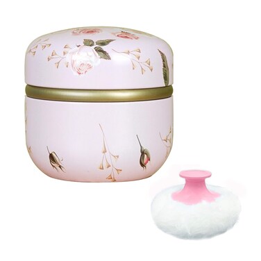 Body Powder Puff and Container for Dusting Powder Women Powder Puff and Powder Case for Bath and Travel Romantic Flowers