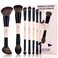 Jessup Makeup Brushes Set 7pcs Double Sided Makeup Brushes for Foundation Concealer Blush Eyeshadow Contour Bronzer Powder Blending Eyebrow Eyeliner CrueltyFree Make up Brushes Peach Dust T600