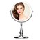 9 Large Lighted Makeup Mirror 1X10X Magnifying Vanity Mirror with 3 Colors Dimmable Lightning 80 LED Lights 360Rotation Double Sided Standing Desk Mirror