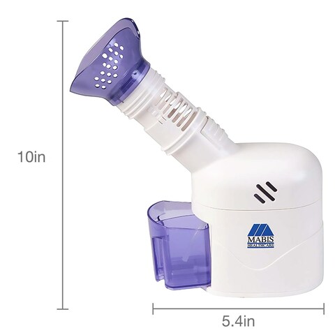 MABIS Facial Steamer Steam Inhaler FSA Eligible Vaporizer or Vocal Steamer with Aromatherapy Diffuser and Soft Face Mask for Cleansing Sinus Pressure Congestion Colds and Cough 25mL