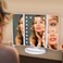 WEILY Makeup Vanity Mirror with 21 LED Lights and Touch Screen TriFold 1x 2X 3X Magnification180 Adjustable Rotation and USB PoweredCountertop Cosmetic Mirror White
