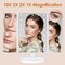 Makeup Mirror Vanity Mirror with Lights Bathroom Adjustable Brightness Mirrors 1X2X3X10X Magnification and Touch Screen Trifold Makeup Mirror Two Power Supply Modes Women Gift White