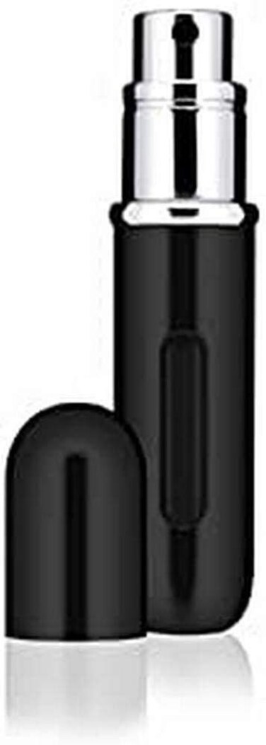 Travalo Classic HD Perfume Atomizer  GenieS TSA Approved Travel Perfume Bottle Refillable  Reusable Airtight EasyFill Mini Pump Sprayer  Lightweight Elegant Design wVolume Window  Black 017oz