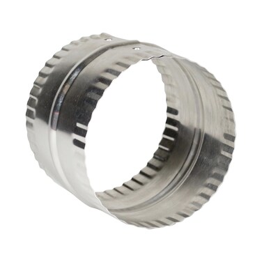 Deflecto 4 Duct Connector Aluminum with Bead and Crimp Silver 3 long DAC4C