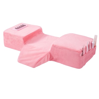 Sankell Beauty Salon Lash PillowComfortable Velvet Memory Foam Eyelash Extension PillowErgonomic Neck PillowProtect The Neck When Used for Lash Extension Grafting Make UpPink